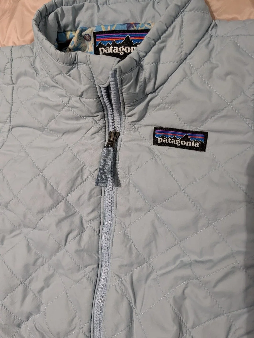 Patagonia Kids Light Blue Quilted Puffer Jacket